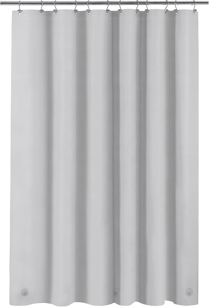 Barossa Design Gray Silver Long Shower Curtain Liner 78" Height - Image 7