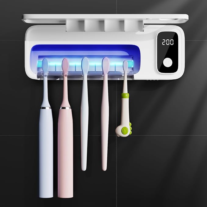 Toothbrush Sanitizer and Holder, UV Toothbrush Sanitizer Holder by SugarSwan