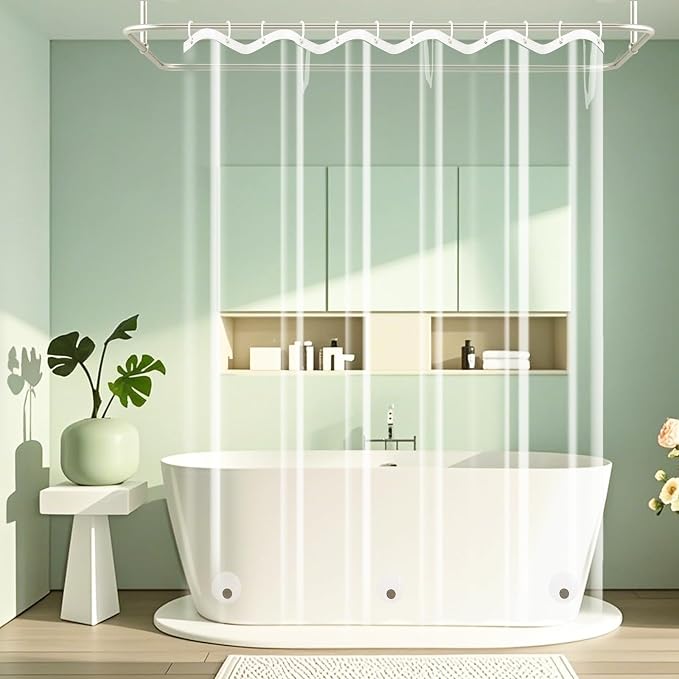 Bathroom Clear Shower Curtain Inner Liner by Seenus