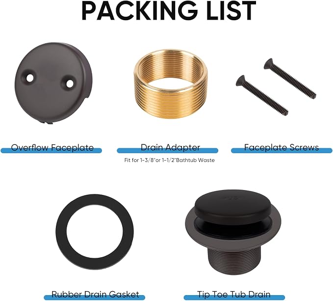 Bronze Bathtub Tub Drain Conversion Kit - Image 6
