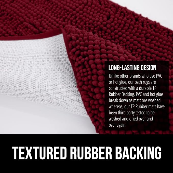 GORILLA GRIP Bath Rug Mat, Soft Absorbent Chenille, Quick Dry Microfiber Mats - Image 5