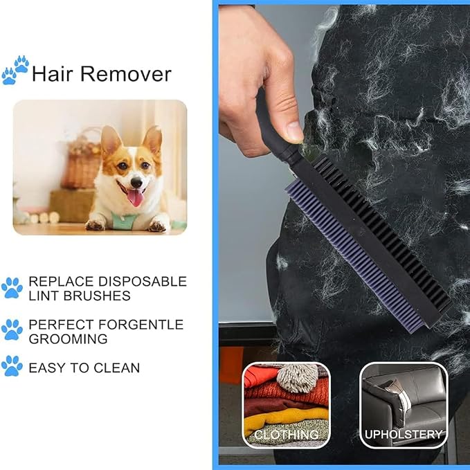 Rubber Pet Hair Removal Brush for Couch Clothes Dog Cat Pet Hair Carpet - Image 3