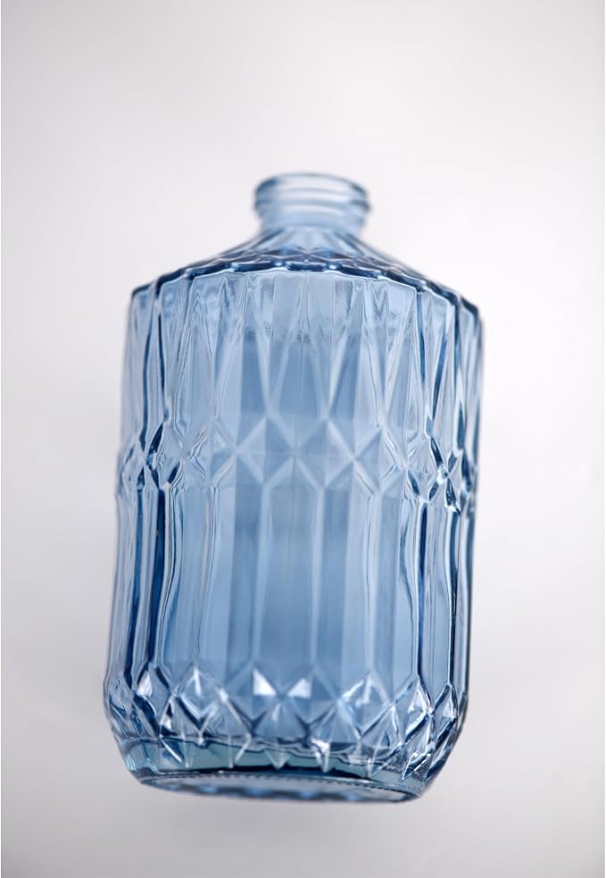 18oz Blue Glass Soap Dispenser, Refillable Kitchen, Bathroom Thick Glass Soap - Image 7