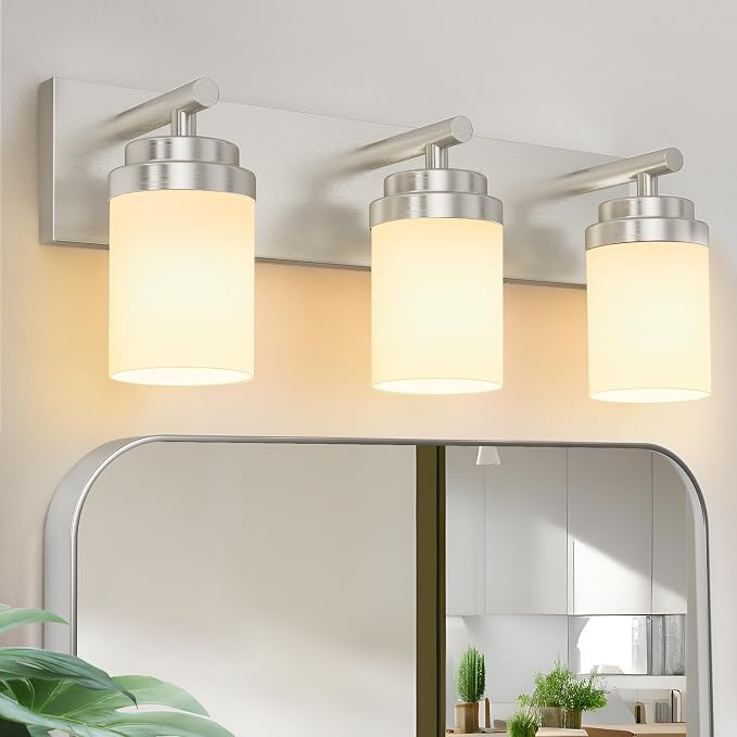 IZORRO Bathroom Vanity Light Fixture, 3-Light 22 Inch Brushed Nickel Bathroom by IZORRO