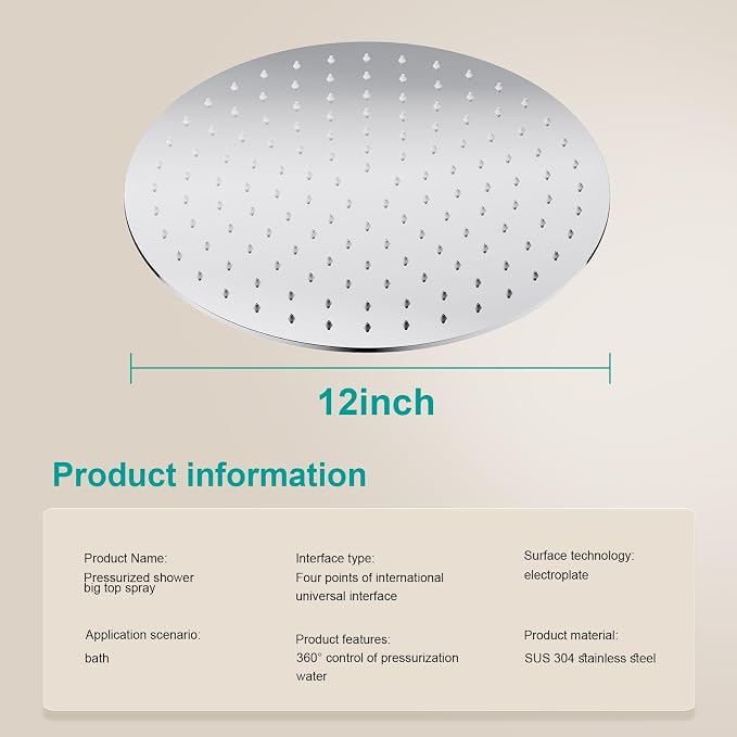 All Metal Rain Shower Head - Image 2
