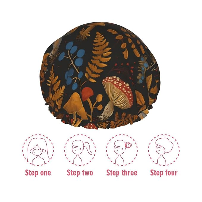 Enchanted Mushroom Forest Shower Cap - Image 7
