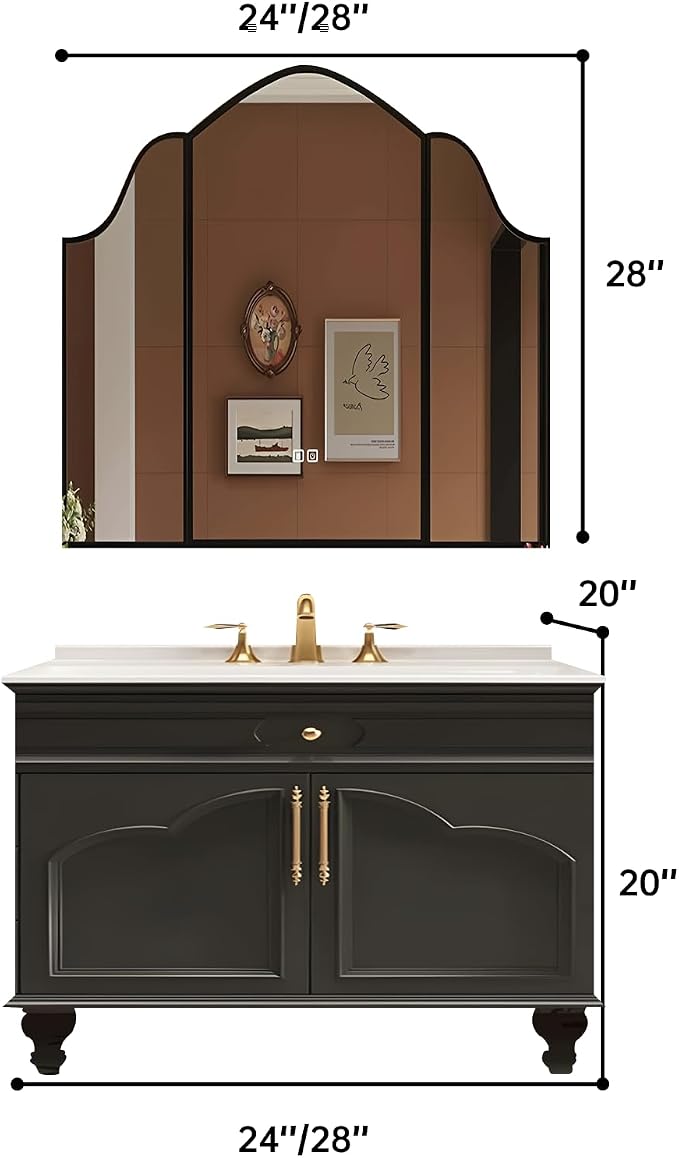 28Inch Bathroom Vanity with Sink, Freestanding Bathroom Cabinet with LED Smart - Image 2