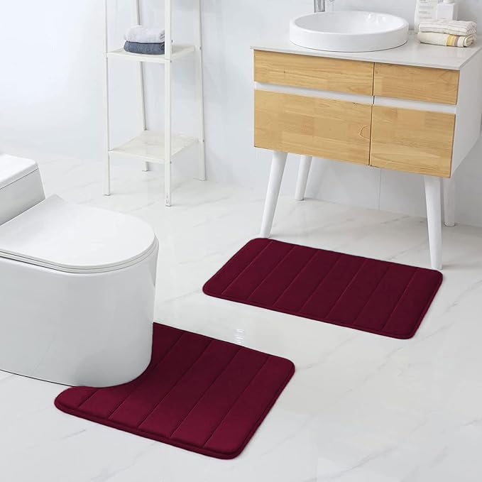 Buganda Memory Foam U-Shaped Contour Toilet Rugs, Non Slip Absorbent, Thick - Image 8
