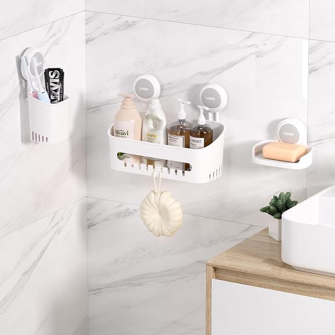 LUXEAR 3 Pack Shower Caddy Suction Cup Set - Image 8