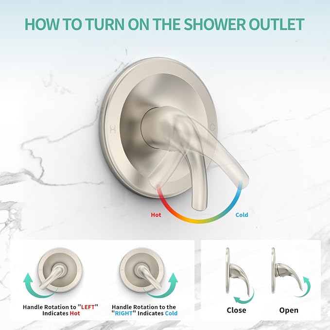 SR SUN RISE Shower System with Handheld Shower and Rain Shower Combo Set High - Image 7