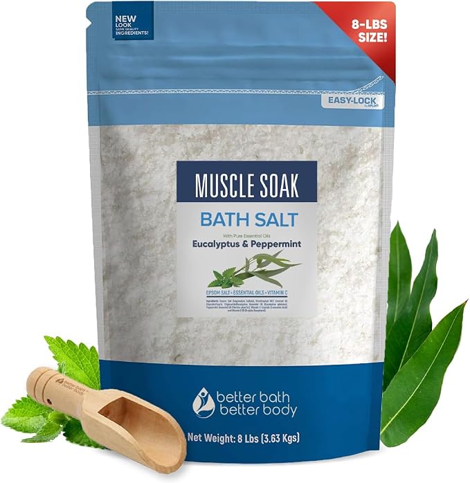 Muscle Soak Bath Salt 128 Ounces Epsom Salt by BetterBathBetterBody