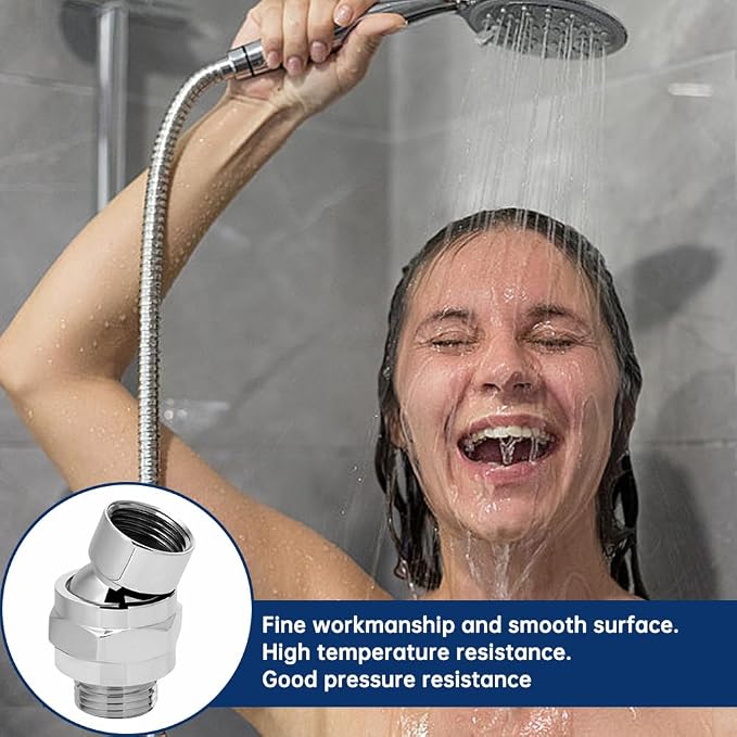 Shower Head Swivel Ball Adapter, Solid Brass Universal Shower Head Connector - Image 3