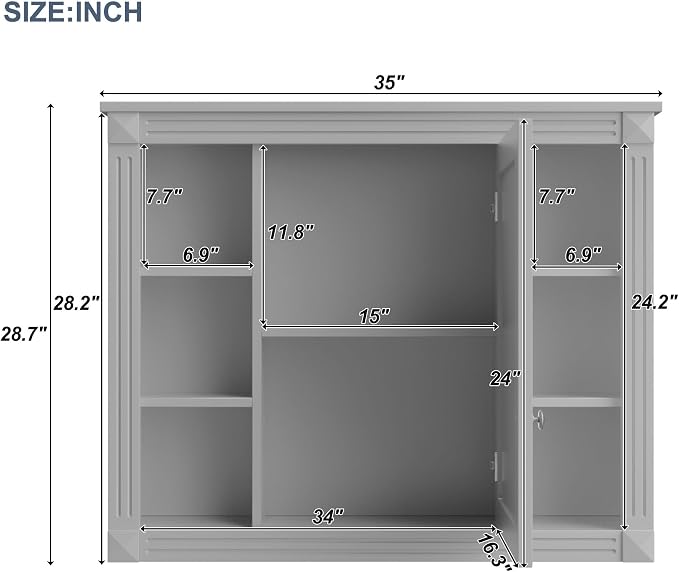 Merax 36" Bathroom Vanity with Sink, 36 inch Bathroom Vanity Storage Cabinet - Image 7