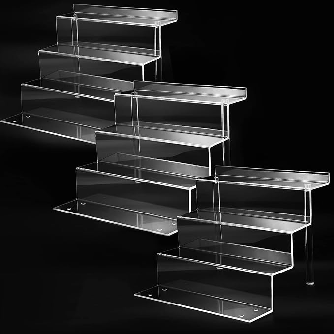 9 Inch Acrylic Shelf for Perfume Organizer in 3 Pack, 4 Tier Funko POP Shelves by bigantss