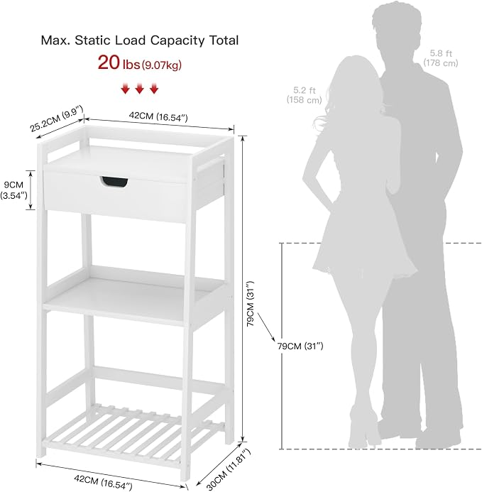 3 Tier Bamboo Bathroom Shelves - Image 3