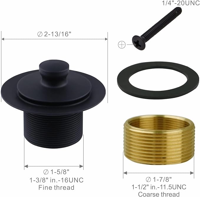 Matte Black Tub Drain and Overflow Kit - Image 5