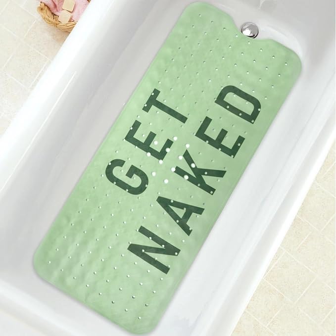 Bathtub Mat Non Slip, Get Naked Extra Long Bath tub Mat Shower Floor Mat by BathtubMat