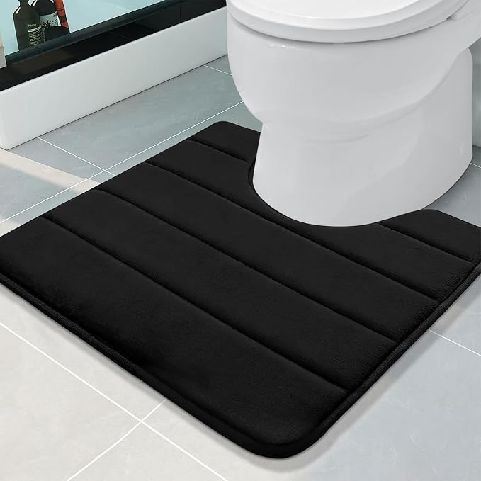 Buganda Memory Foam U-Shaped Contour Toilet Rugs, Non Slip Absorbent, Thick by Buganda