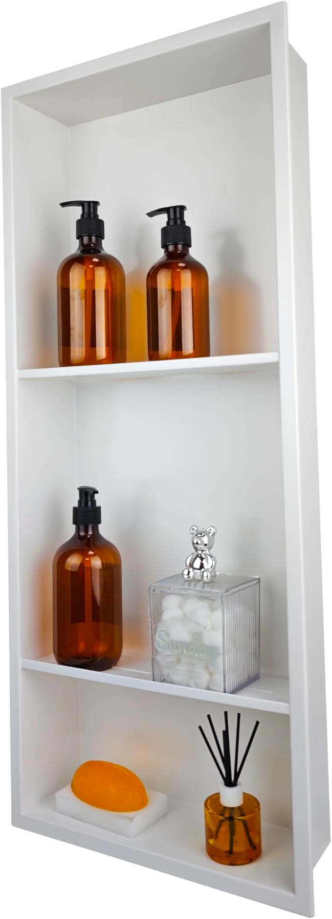 No Tile Needed Shower Niche for Bathroom Storage, Recessed Wall Niche, by IKITRAEE