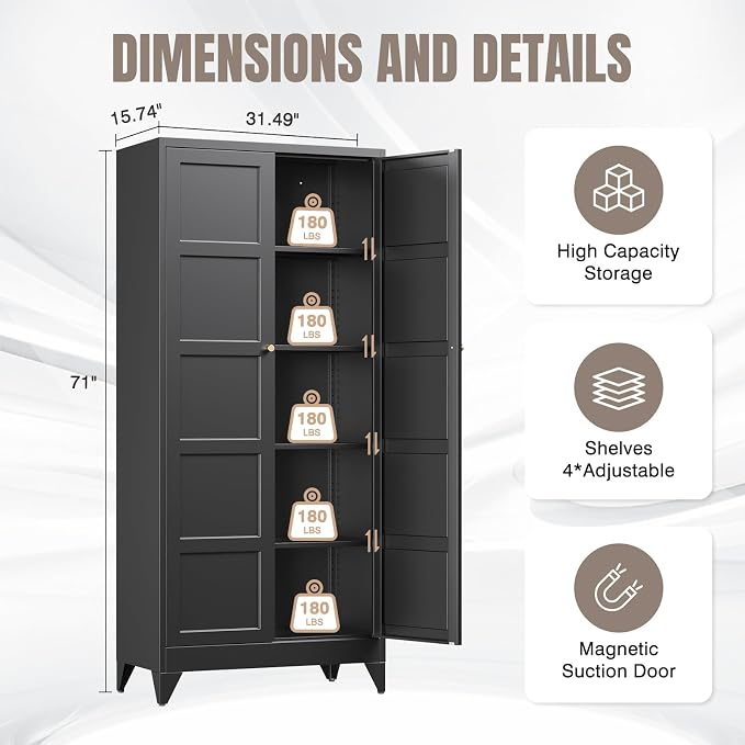 Yizosh Metal Storage Cabinet - Image 2