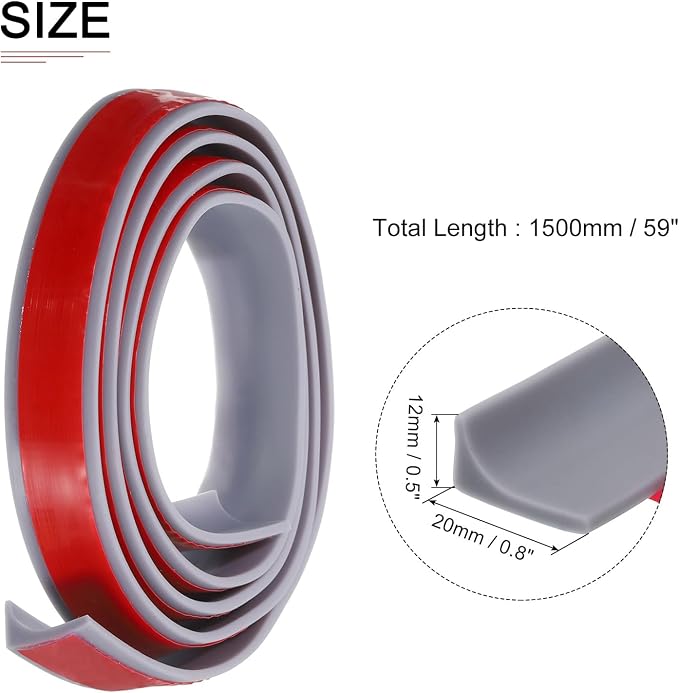 59"x0.8"x0.5" Collapsible Shower Barrier Stopper - Image 2