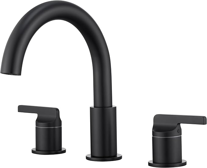 SITGES Matte Black High-Arc Bathtub Faucet, Solid Brass, 2-Handle Deck Mount by SITGES
