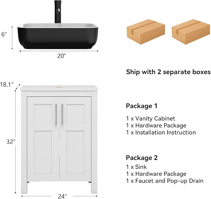 YOURLITE 24" Bathroom Vanity - Image 3