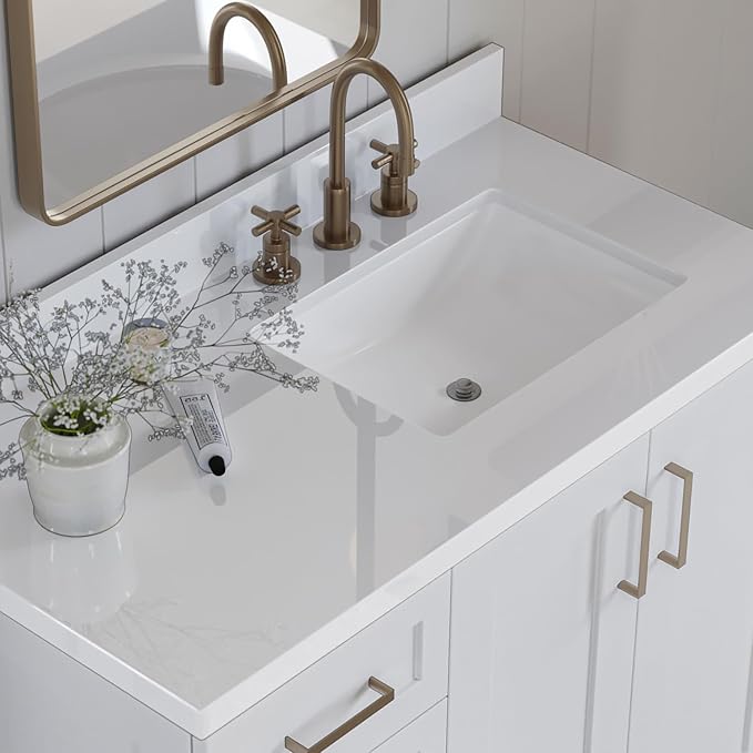ARIEL 43" White Bathroom Vanity - Image 4