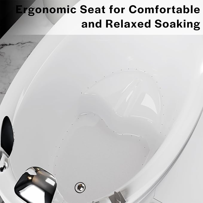 Empava 59-Inch Freestanding Air Jetted Bathtub - Image 3