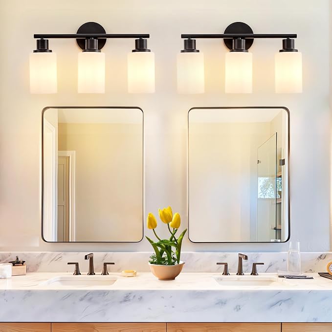 DLLT 3-Light Bathroom Light Fixtures: Black Modern Vanity Lights - Image 5