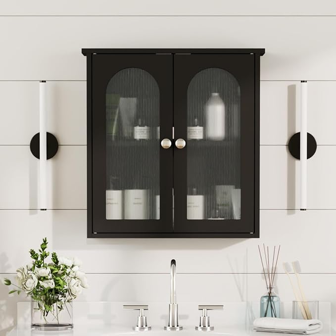 Black Bathroom Wall Cabinet, Bathroom Cabinet Wall Mounted - Image 7