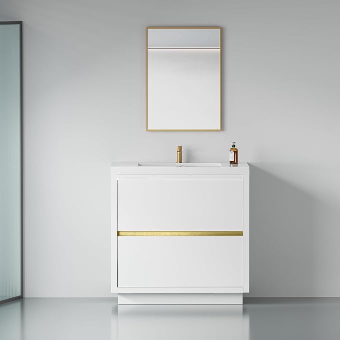 36 Inch Bathroom Vanity with Sink, Single Sink Bathroom Vanity, Freestanding - Image 8