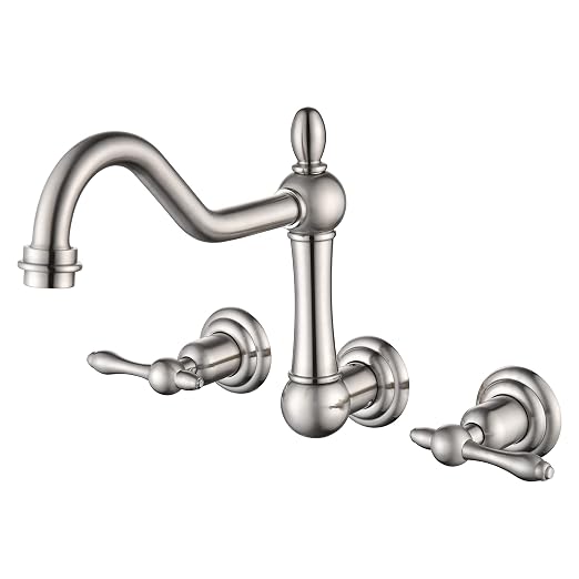 sumerain Wall Mount Bathtub Faucet Brushed Nickel Tub Filler, 8 Inches Center by SUMERAINFAUCETS