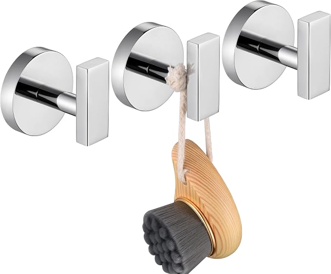 Robe Hook Polished Chrome Bath Towel Hooks Stainless Steel Wall Hooks by AONEON