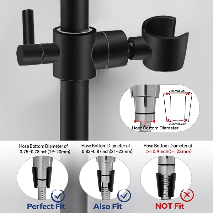 Shower Slide Bar Adjustable Handheld Shower Head Holder Wall Mount - Image 4