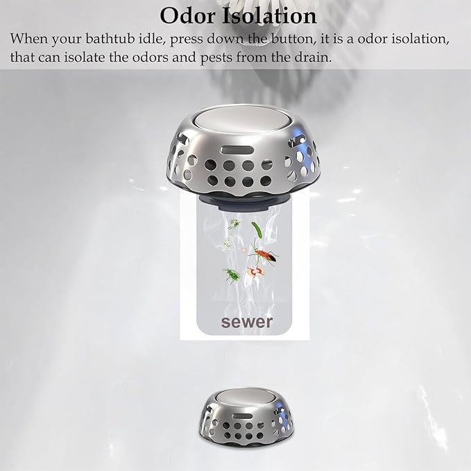 Bathtub Drain Stopper, Pop Up Tub Stopper - Image 6