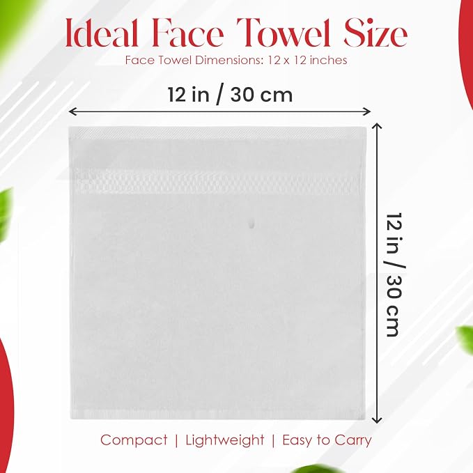 RIVERSIDE 12 Pack Premium 100% Cotton Face Washcloths, 550 GSM, 12 x 12 Inches - Image 2