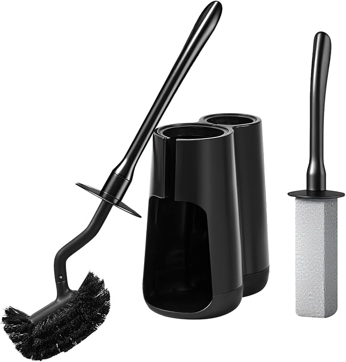 Toilet Brush & Pumice Stone Brush Combo, 2-in-1 Toilet Bowl Brush and Dual-Slot by Unknown