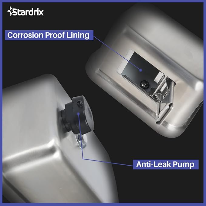 Heavy Duty Stainless Steel Wall Mount Soap Dispenser, 1100ml/37oz, - Image 8