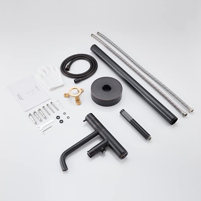 Freestanding Bathtub Faucet Floor Mount Tub Filler Oil Rubbed Bronze Brass - Image 7