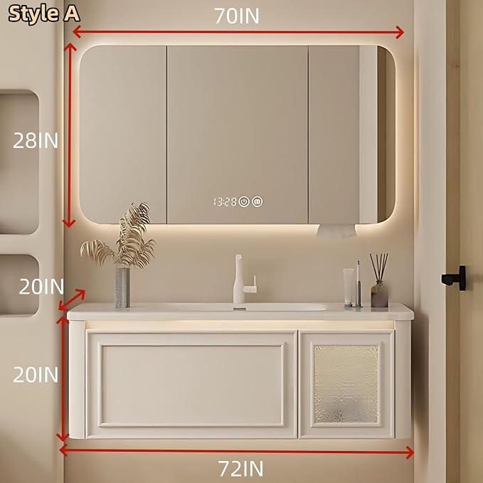 72IN Wall Mounted Bathroom Vanity Set - Image 2