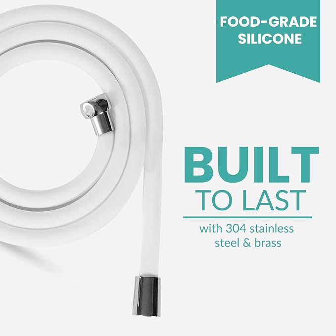 59 Inches Silicone Shower Hose, Ultra-Soft Anti-Kink Designed Handheld Shower - Image 2