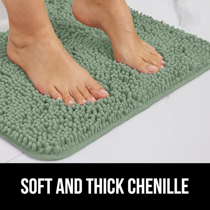 GORILLA GRIP Bath Rug Mat 48x17, Soft Absorbent Chenille, Quick Dry Microfiber - Image 3