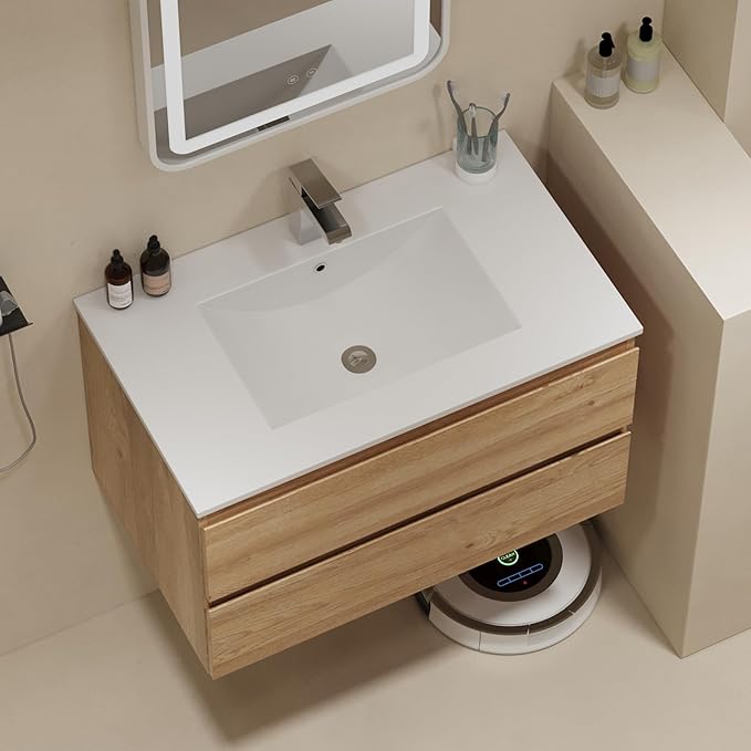 Floating Bathroom Vanity with Sink Wall Mounted Cabinet with 2 Soft-Close - Image 7