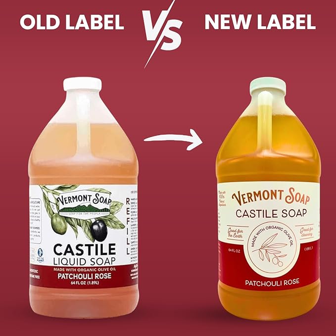 Vermont Castile Soap Patchouli Rose, Gentle Liquid Soap - Image 2