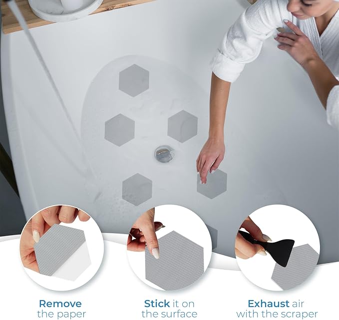 Anti Slip Shower Stickers 24 PCS, Premium Adhesive Bath Tub Stickers - Image 3