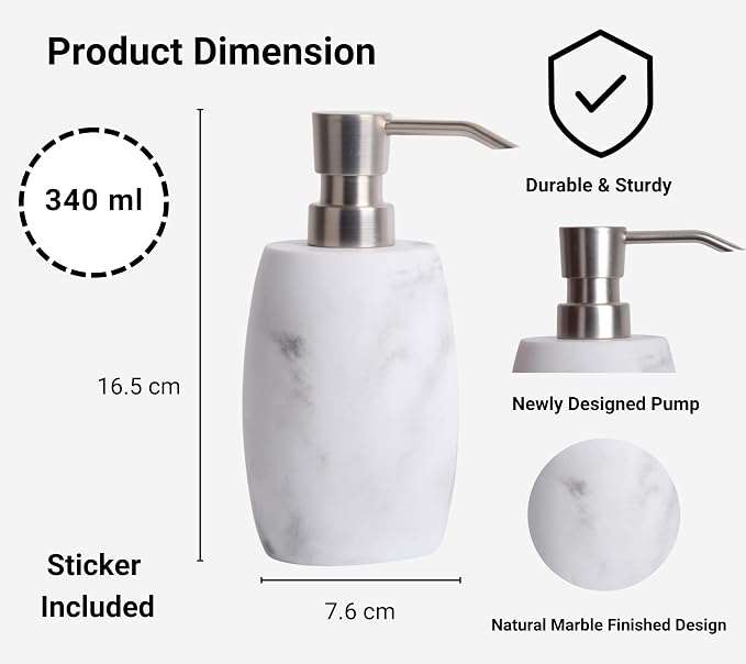 Resin Soap Dispenser Set 2, Refillable Hand Soap Dispenser - Image 3