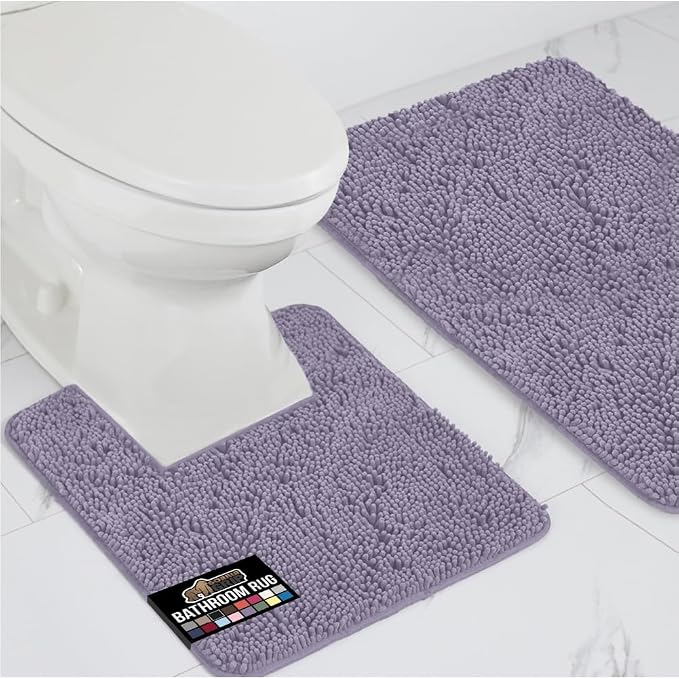 GORILLA GRIP Bathroom Rug Sets, Soft Chenille 2 Piece Area Rugs Set, Toilet by GorillaGrip