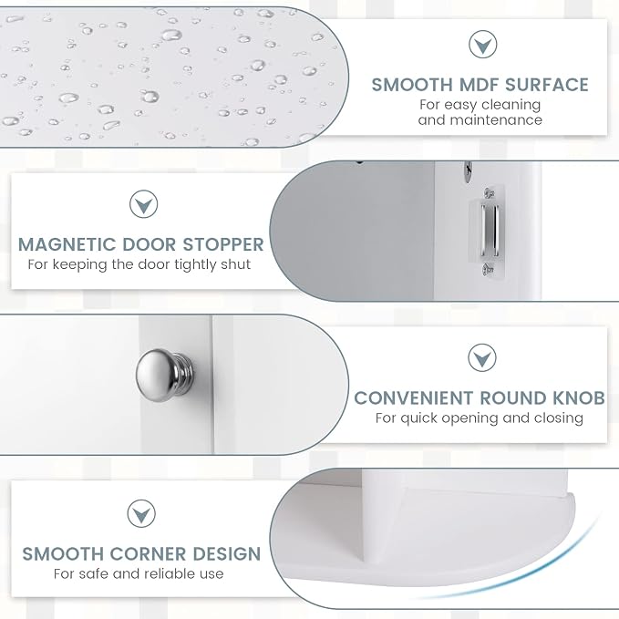 COSTWAY Wall Mounted Bathroom Cabinet, Storage Organizer - Image 7