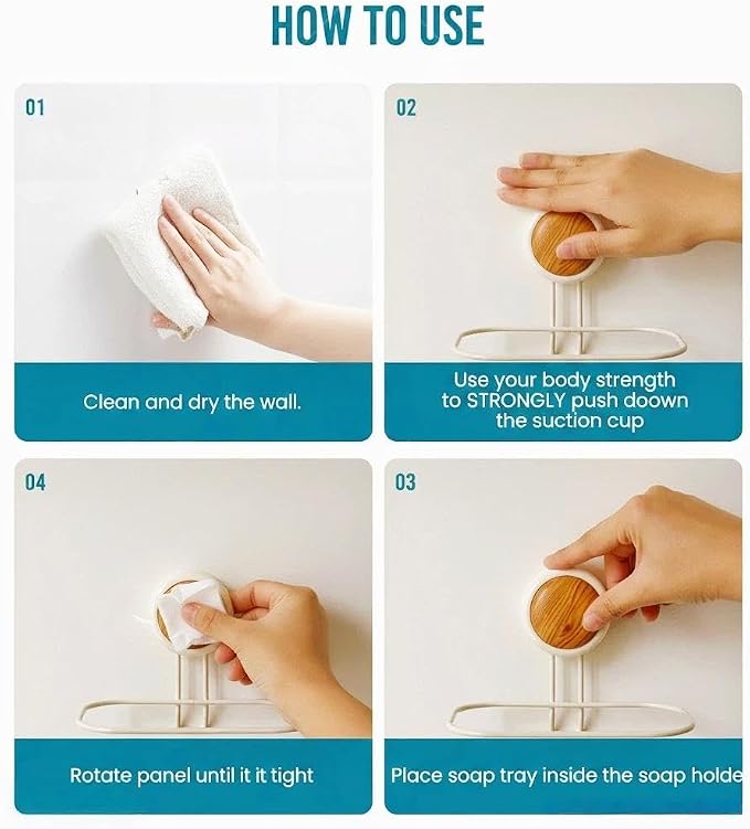 Dual-Suction Soap Dish Holder, Wall-Mounted No Drill Soap Saver - Image 6